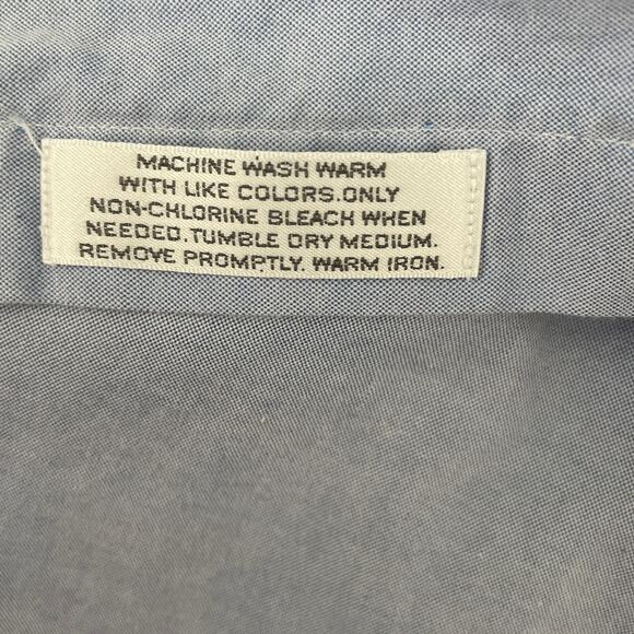 Cricketeer Mens Shirt Blue 15 32 Twill Cotton Button Up Preppy Office Travel - Picture 8 of 10